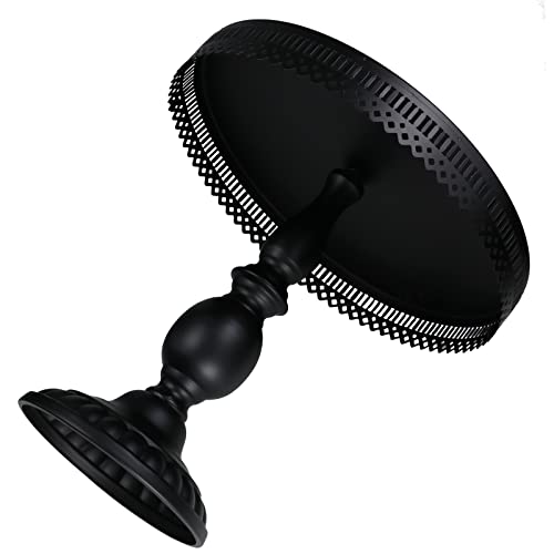 3-Set Cake Stand Round Cake Stands Metal Dessert Cupcake Pastry Candy Display For Halloween Decorations Wedding Event Birthday Party Baby Shower (Black) #TOP3