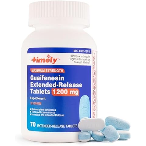 TIME-CAP LABS, INC. Timely Guaifenesin 1200 mg Extended Release Mucus Relief 70 Tablets Maximum Strength for Chest Congestion and Mucus Relief - Lasts up to 12 Hours Cover