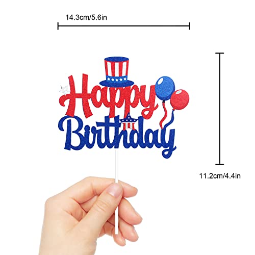 4Th Of July Happy Birthday Cake Topper - Happy Independence Day Party Cake Topper Decorations - Memorial Day Party Supplies #TOP3