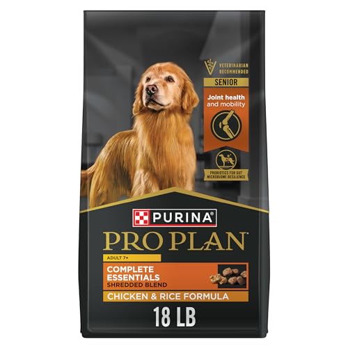 Purina Pro Plan Senior Dog Food With Probiotics for Dogs, Shredded Blend Chicken & Rice Formula - 18 lb. Bag