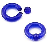 *Material:Acrílico UV LSTGJ 1 Par Grande De Acrílico De Oído del Anillo Gigante Túnel del Enchufe Macho del Ampliador del Anillo De Nariz Piercing Regalo (Main Stone Color : 4mm(6g), Metal Color : Dark Blue)