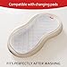 Moonsea Quilted Thicker Changing Pad Liner 3 Pack Waterproof, Fit for Changing Table Liners are Warm On a Baby's Back Non-Slip Design Reusable Pads Machine Washable, White