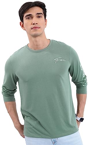Image of KETCH Men Polyester Relaxed Fit Printed Full Sleeve T-Shirt