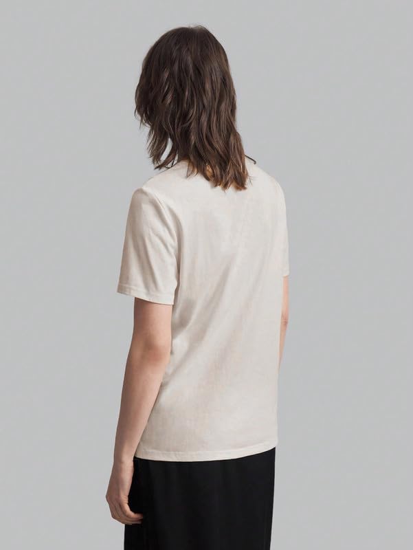 Image of DTR FASHION Women's Pure Cotton Styled with Vertical Pintuck Pattern Solid T-Shirt | Western T-Shirts for Women