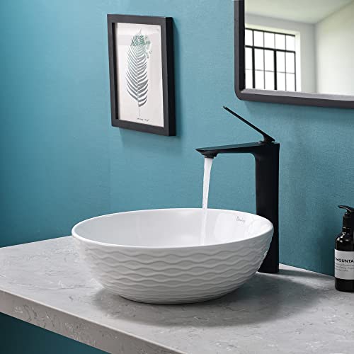 Davivy 15.5'' Round Vessel Sink With Pop Up Drain,Bathroom Sinks Above Counter,Bathroom Vessel Sinks,Round Bathroom Sink,White Vessel Sink,Counter Top Sink,Bathroom Sink Bowl,Round Sinks For Bathrooms #TOP1