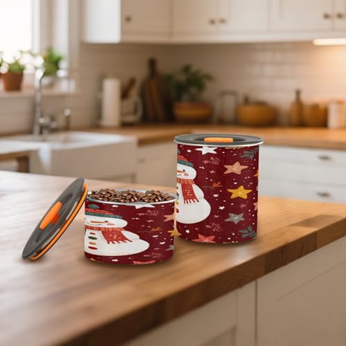 Envase para café con diseño de muñeco de nieve rojo 500 ml miniatura 6