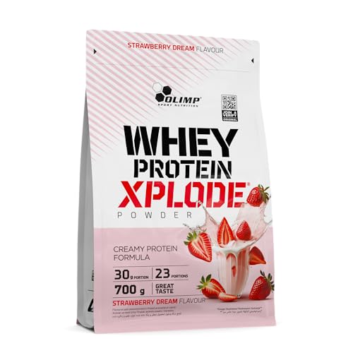 Olimp Whey Protein Pulver Erdbeere - 700 g - Eiweiss Protein Pulver - Booster pre Workout