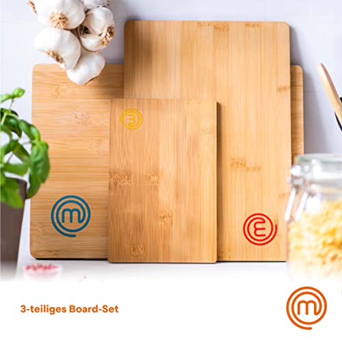 MasterChef Schneidebretter Holz, Schneidebretter Bambus, 38cm x 27,5cm / 34cm x 23,5cm / 23cm x 15cm, Holzbretter (Groß, Mittel und Klein)… – Ansicht 2