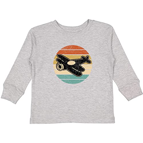 inktastic Vintage Airplane Retro Sunset Toddler Long Sleeve T-Shirt