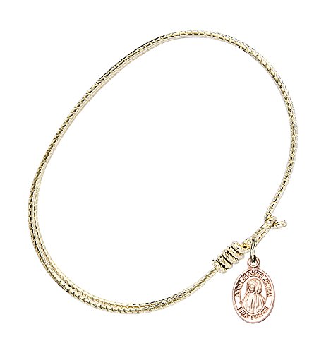 Oval Eye Hook Bangle Bracelet w/St. Jeanne Jugan in Gold-Filled2