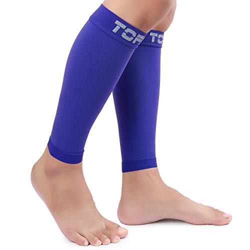 Image of TOFLY Calf Compression Sleeve for Men & Women, 1 Pair, Footless Compression Socks 20-30mmHg for Leg Support, Shin Splint, Pain Relief, Swelling, Varicose Veins, Nursing, Travel, Plus Size S - 5XL