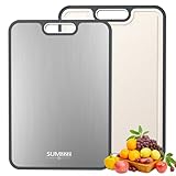 Titanium Cutting Board for Kitchen, Cutting Board Double Sided Food Grade, Pure Titanium/PP, Easy to Clean Large Size 15”×10.3”