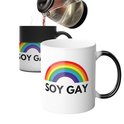 Magic Mug 11oz Color Change Soy Gay Spanish Revelation Surprise Come Out of Closet Gift LGBTQ Original Idea Coffee Hidden Thermo-Sensitive Mexico Homosexual