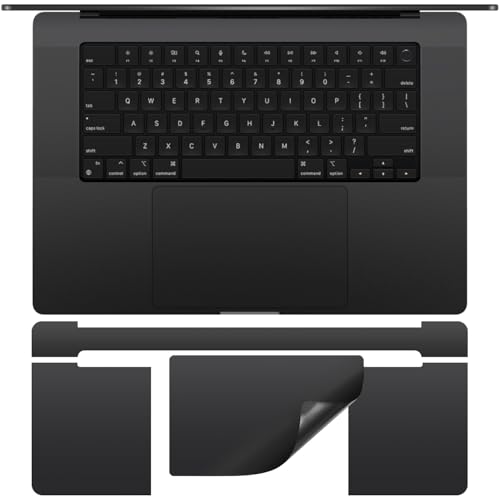 Image of CaseBuy 3 in 1 Palm Rest Vinyl Stickers (3 in 1) for M4 M3 Pro /Max MacBook Pro 16 inch A2991 A3403 A3186 Released 2024 2023, Scratch Resistant - Space Black