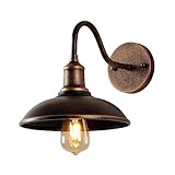  Moddeny Appliques murales étanches pour porte d\'extérieur, luminaires muraux de porche en bronze vintage, applique murale à col de cygne de 9,4 pouces, éclairage mural extérieur de ferme rétro