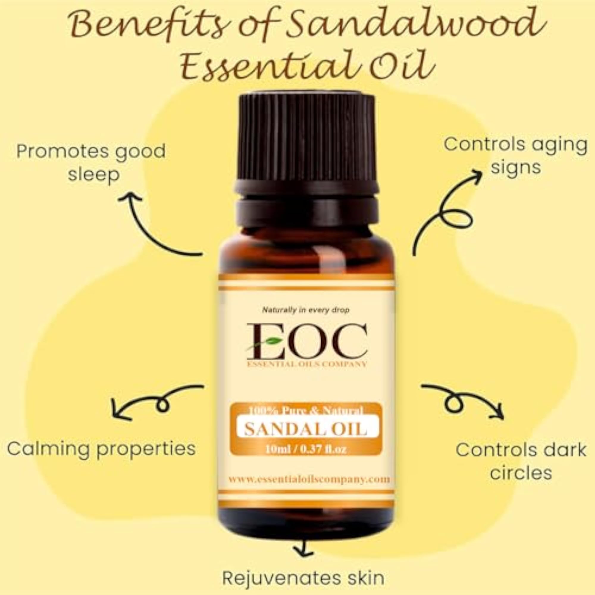 100% Pure Indian Mysore Sandalwood Oil, 10ml