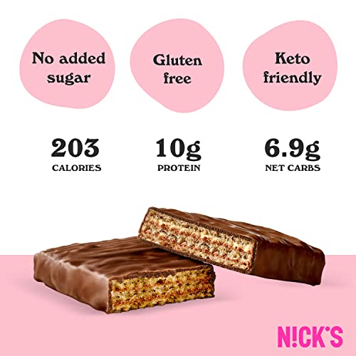 Image of N!CK'S Protein Wafer Bar Vanilla| 25% Protein (10g) 203 Calories | Low Carb Cookie Bar Snack with No Added Sugar, Gluten Free (24 bars x 40g)