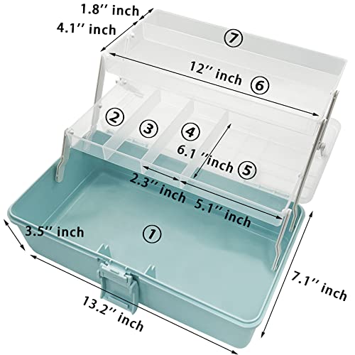 Crysting 13 Inch Sewing Box Three Layers, Plastic Craft Organizers And Storage, Multifunction Craft Box/Organizer Box/First Aid Box/Medicine Box/Tool Organizers And Storage With Lids #TOP2