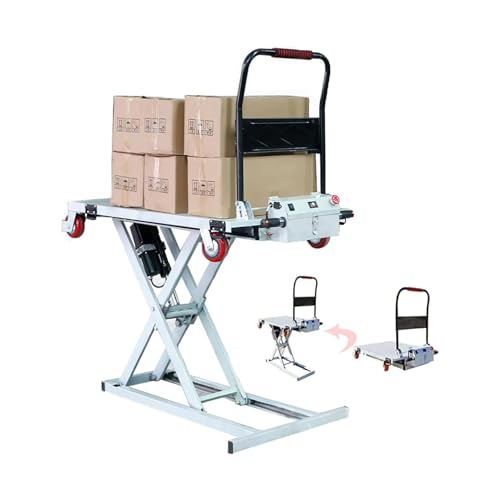 Plataforma de elevación hidráulica eléctrica con diseño de corte único y movilidad de 4 ruedas para manejo de materiales resistentes de hasta 300 kg