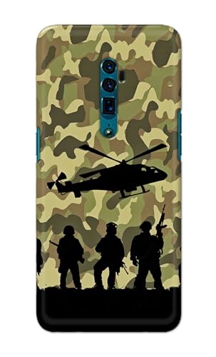 Image of Printed Hard Back Cover Case for Oppo Reno 10x Zoom Back Cover (Army) -1111