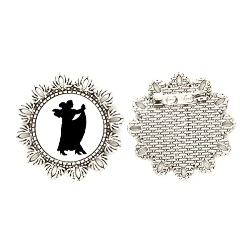 Broche de plata floral Dancer Duet para lucir en chaquetas de eventos y bodas