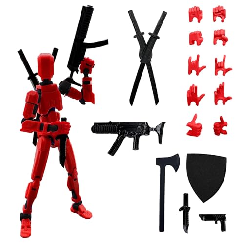 T13 Action Figure Set (montaggio completato), barra multipla stampata 3D, titanio, 13 personaggi d'azione Lucky Mobile Robot Action Figure Manichino, decorazioni per desktop per gli amanti del gioco
