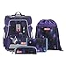 Produktbild Step by Step Schulranzen-Set Space Pegasus Dream 5-teilig, lila-schwarz, Pegasos-Design, ergonomischer Tornister mit Reflektoren, höhenverstellbar mit Hüftgurt für Mädchen 1. Klasse, 20L