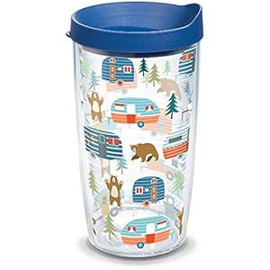 Tervis Trailer Bears Made in USA Double Walled Insulated Tumbler Travel Cup Keeps Drinks Cold & Hot, 16oz, Clear