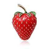 coadipress Cute Strawberry Enamel Brooch Pins for Women Red Strawberry Dripping Oil Fruit Brooches Fashion Elegant Fruit Lapel Pin Badge Jewelry Gift (Red Strawberry)