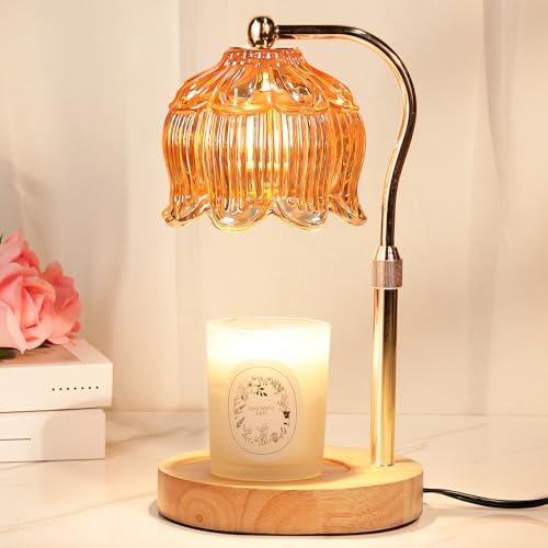 Christmas Birthday Gifts for Women, Candle Warmer Lamp with Timer & Height Adjustable, House Warming Gift for New Home Essentials, Gift for Mom Her Grandma, Flower Candle Warming Lamp