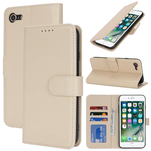 Zouzt Coque pour iPhone SE 3/2 (modèle 2022/2020), Housse Portefeuille iPhone 8/7, 4,7 Pouces, Cuir PU Premium Etui de Protection [Béquille] [Fentes pour...