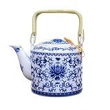 Cantidad: 1 lata CCEKD Teteras Tetera de porcelana azul y blanca de 750 ml, cacerola de cerámica, tetera de Kung Fu hecha a mano, tetera, tetera Pu\'er