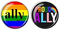 Algopix Similar Product 20 - Gay Pride Ally Pin Back Buttons Set of