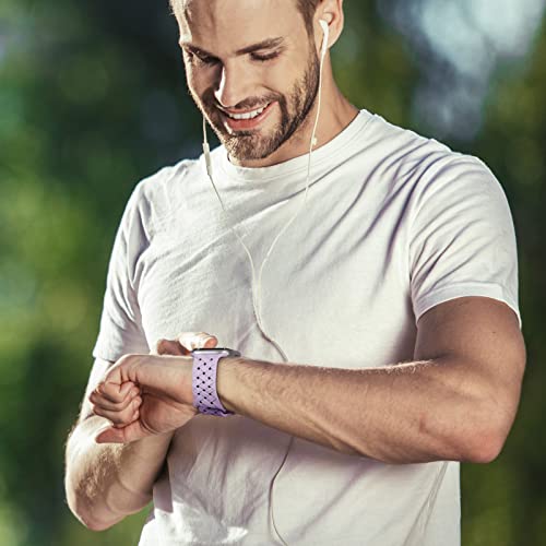 Image of Silicone Braided Weave Bands Compatible with Apple Watch 38mm 40mm 41mm 42mm 44mm 46mm 45mm 49mm, Replacement Sport Breathable Strap for iWatch Series 11 /10 /9 /8 /7 /6 /5 /4 /3 /2 /1 Ultra SE Women Men, Lavender