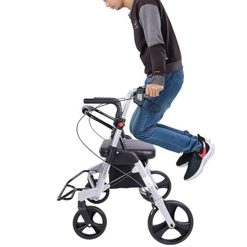 Deambulatore Rollator Pieghevole,deambulatore da esterno,pieghevole Girello ultraleggero,Girello anziani,Altezza regolabile,Pedali pieghevoli A