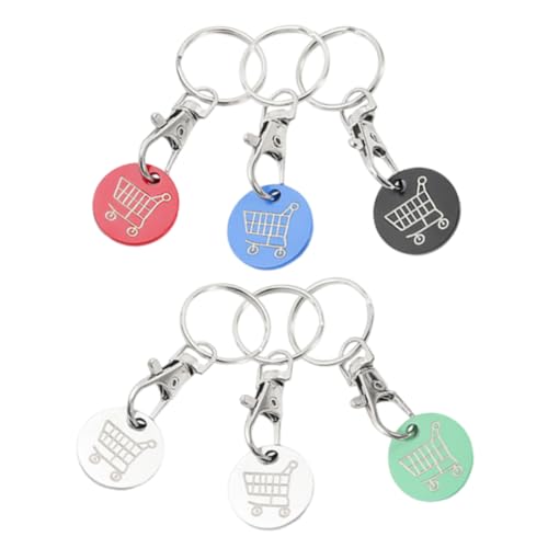 UTHCLO 6pezzi Portachiavi Per Gettoni Trolley Inossidabile Portachiavi Multifunzionale Per Carrelli Della Spesa e Monete Design Elegante e Resistente Ottimo Per Uso Quotidiano