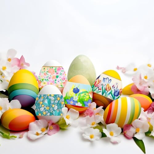 ALIBBON Easter Egg Decorating Kit Thermo Heat Shrink Sleeves Easter Egg Wraps Easter Decoration Ukrainian Pysanka Pysanky Supplies Easter Egg Wrappers Egg Stickers for 105 Easter Eggs