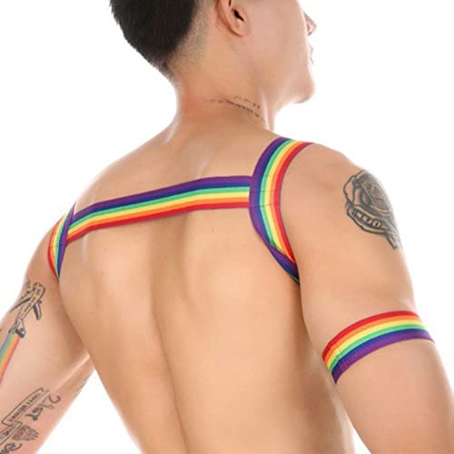 Image of Mens Harness Belt Nylon Elastic Body Shoulder Strap Sexy Halter Club Wear Cosplay Costume