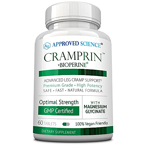 Approved ScienceÂ® Cramprin - Leg Cramp Supplement - 60 Natural Tablets - Includes B-Sciâ„¢, Magnesium Glycinate, and Chamomile - 1 Month Supply