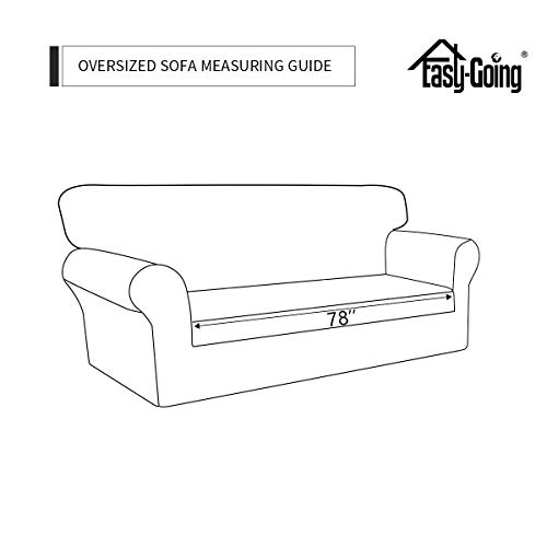 image for Easy-Going 2 Pieces Microfiber Stretch Sofa Slipcover – Spandex Soft