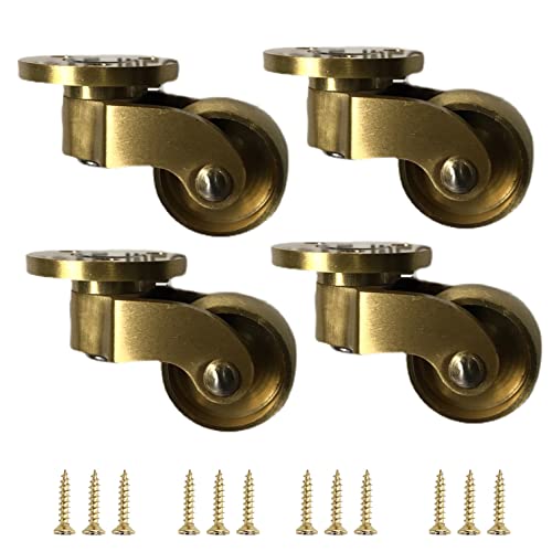 Set di Ruote piroettanti Resistenti - Struttura in Ottone Massiccio per Uno Scorrimento Fluido. Perfette per mobili e armadi. Installazione Semplice e affidabile.