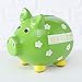 Produktbild CasaJame Grünes Keramik Sparschwein Spardose mit Blümchen Nur für Mich 12x9x11cm
