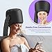 Hooded Hair Dryer Bonnet - Fast-Drying Bonnet Hair Dryer for Natural Hair, Deep Conditioning, Styling, & Curl Enhancing - Adjustable Fit, Heat Distribution, Portable & Lightweight for Travel（Black）