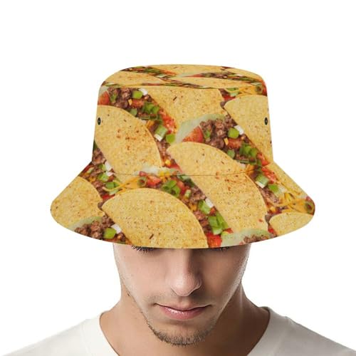 Image of Food Golden Corn Bucket Hats Unisex Washed Cotton Lightweight Outdoor Summer Beach Sun Hats Men Women Bucket Hat for Travel