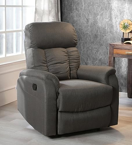 Image of Torque - Niccolo 1 Seater Fabric Manual Recliner | Recliner Sofa /Chair for Living Room, Bedroom, Office (Dark Grey) | 1 Year Warranty