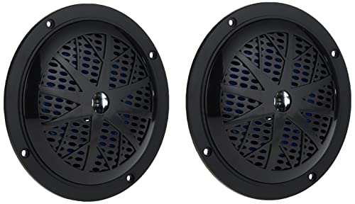 Image of 5.25 Inch Dual Marine Speakers 2 Way Waterproof and Weather Resistant Outdoor Audio Stereo Sound System 1 Pair PLMR51B (Black) & Marine Bluetooth Stereo Radio (Black)