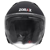 Zorax Matt Black L (59-60cm) ZOR-602 Double Sun Visor Open Face Motorbike Motorcycle Helmet Road Legal ECE 2206 - Image 6
