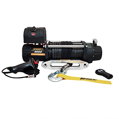 Elektrische Seilwinde K9500SR Kangaroo Winch (früher PowerWinch) 12V 4309kg Kunststoffseil 9,5mm x 26m schnell 14m/min ohne last Cover