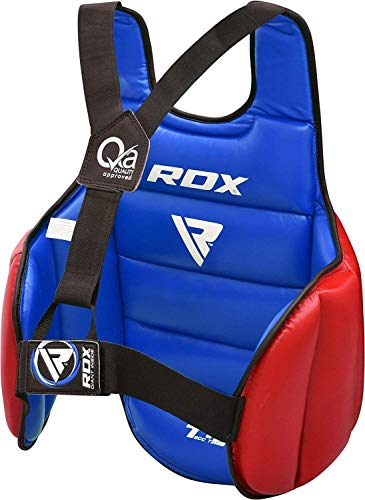 Image of RDX Boxing Body Protector Reversible, Kickboxing MMA Muay Thai Chest Guard, Sparring Training Heavy Punching, Adjustable Shield, Martial Arts Upper Belly Protection Pad, Taekwondo TKD Vest