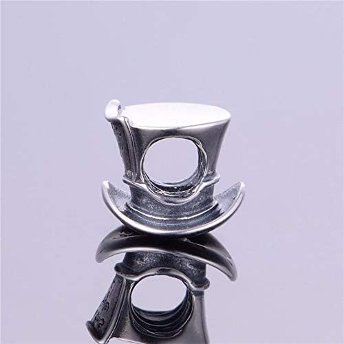 Bolenvi Mad Hatter's Hat Alice in Wonderland 925 Sterling Silver Charm Bead for Pandora & Similar Charm Bracelets or Necklaces - Image 4